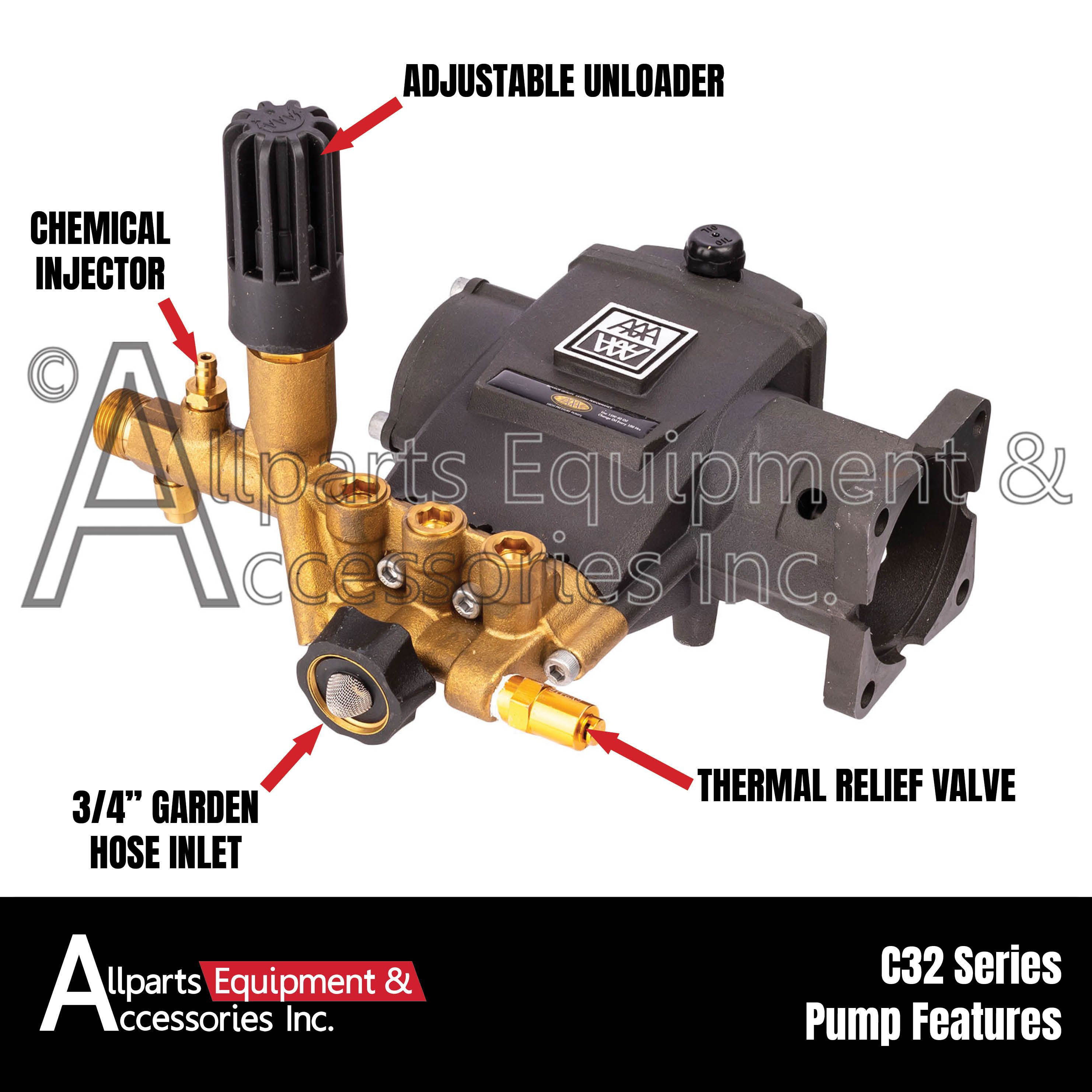 530036 AAA Triplex C4X Belt Drive Pump for Pressure Washers
