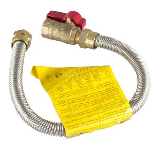GAS LINE FLEX 18" W/SHUT OFF