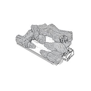 Vent-Free 24 in. Gas Burner with Decorative Logs