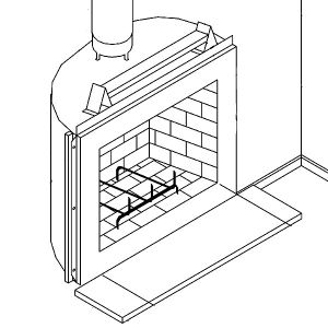 36'' Wood burning fireplace