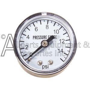 The front face of the 3740-0049-00 pressure gauge, showing that it reads up to 15 psi.