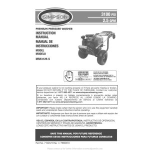7104573 owner's manual for MSH3125