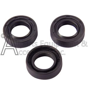 The underside of three of the oil seals from the 7105741 oil seal kit.