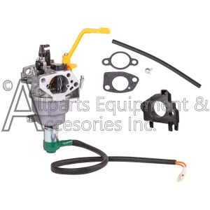 The 7111100 carburetor, along with the full installation kit and hardware.