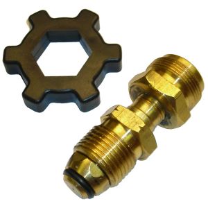 Propane bulk cylinder adapter with handw