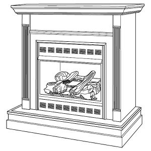 Vent free gas fireplace