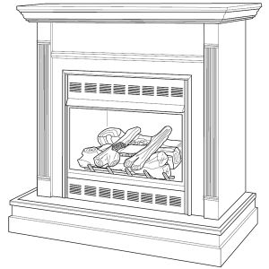 Vent free gas fireplace