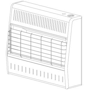 Vent free natural gas space heater
