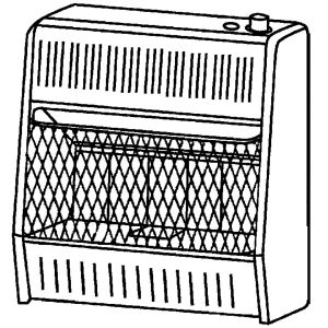 Vent free natural gas space heater