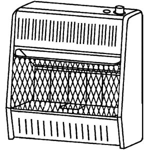 Vent free natural gas space heater