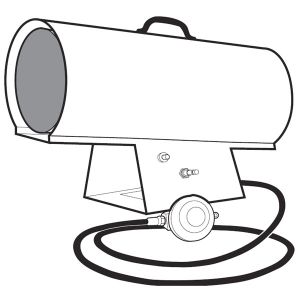 Forced air propane construcion heater
