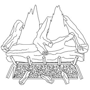 Vented 24-inch ProCom Natural Gas Log Set