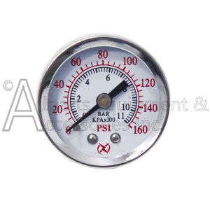 A17135 Gauge 1 3/4 inch round gauge with pressure reading 0-200 psi