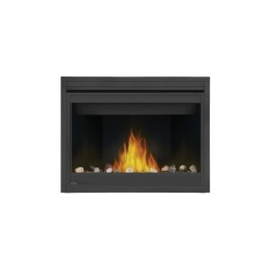 The Napoleon B42PTR fireplace shown in operation.