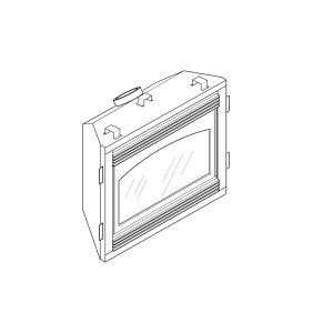 A diagram of the BD37N natural gas fireplace from Vanguard, viewed from the side.