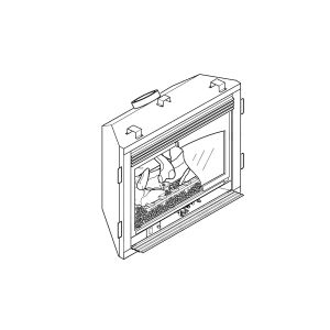 The Vanguard Fireplace BHDV41NC, displayed as a side-view cross-section.