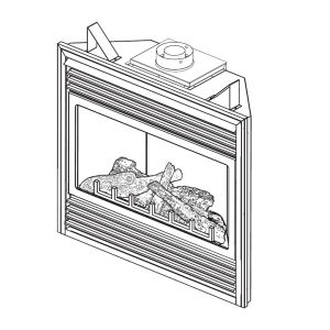 A diagram of the BCDV34-1NT fireplace.