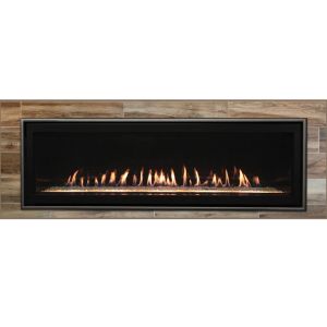 A variation of the DVLL60BP90 fireplace, with an accent light.