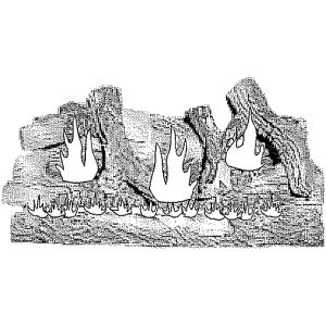 The DVT43RN natural gas fireplace, shown as an illustration.