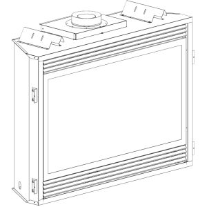 A diagram of the DVX42FP93CLP-1 fireplace heater.