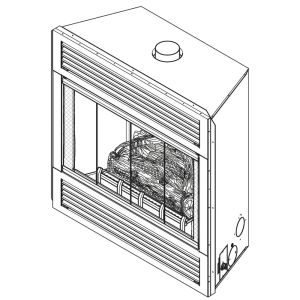 A service diagram of the F0847 fireplace.