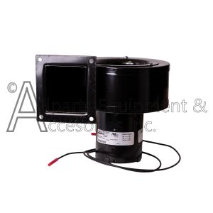 Side view of the H7619 pellet stove blower convection fan.