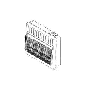 A diagram of the  HearthSense IR26T-BB wall-mounted heater.