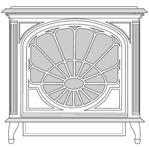 Cast iron direct vent stove