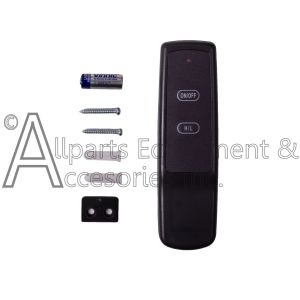 R10614 Empire remote transmitter with battery, screws, and plastic bracket