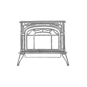The manufacturer's diagram of the RDV40 Ravenna fireplace.