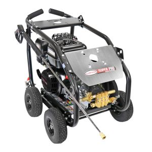 A SW4440SCBM Simpson pressure washer with a roll cage.