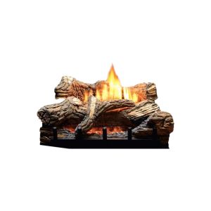The VFD series fireplace from Empire, shown in operation with a decorative log set.