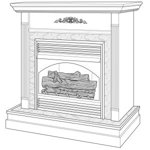 VGF28NT Vent Free Fireplace with Mantle