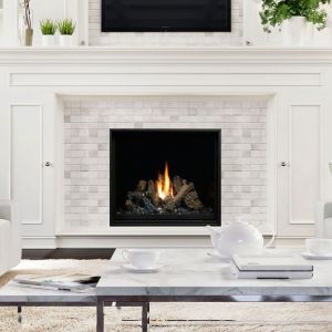 A natural gas 42 in. Kingsman ZCV42NE fireplace.