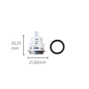 A valve and O-ring from the ZX.1911 kit, with dimensions for the valve.