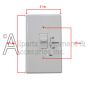 The 0.584.804 wall mount cover with measurements.