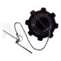 Back of 70-006-0100 replacement fuel cap and gasket assembly with retainer