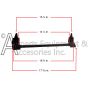 The measurements of the 24-1530 wall mounting bracket.