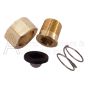 Separated components of 24.0056 brass garden hose fitting