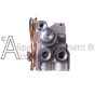 Inlet and outlet ports on the bottom of the 70828 gas valve
