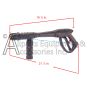 The 7108127 spray gun's measurements.