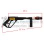 The 7108168 DeWalt spray gun's measurements.