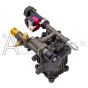 The outlet, unloader, and thermal relief valve on the 5140246-60 DeWalt pressure washer pump.