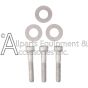 Three washers and three bolts used on the 7113804 pump manifold kit.