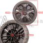 The 7114277 wheel has a diameter of 12 in, the hub has an outer diameter of 1 3/4 in, and the inner hub has a diameter of 1/2 in.