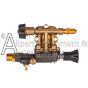 The brass manifold of the 7114636 pump kit.