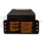 Back view of the 7115684 battery case kit with warning labels.