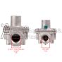 The 80083 regulator with inlet and outlet measurements.