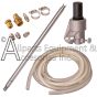 The components included in the 80168 sandblaster kit, including a hose, fittings, hardware, and a sand blast head.