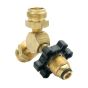 Y male propane adapter with handwheel